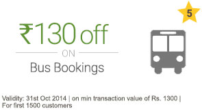 Rs. 130 off on Bus Bookings