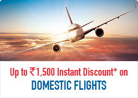 Up to Rs. 1,500 Instant Discount* on Domestic Flights
