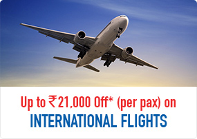Up to Rs. 21,000 Off* (per pax) on International Flights
